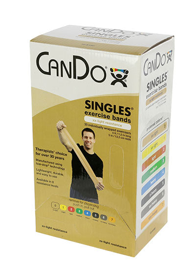 CanDo Low Powder Exercise Band - box of 30, 5&